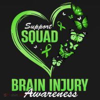 Support Squad Brain Injury Awareness Butterfly Heart Kids T-Shirt thumb 4