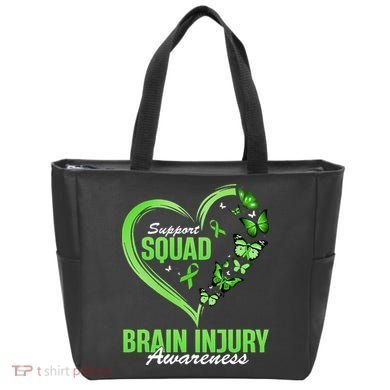 Support Squad Brain Injury Awareness Butterfly Heart Tote Bag