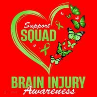Support Squad Brain Injury Awareness Butterfly Heart Santa Hat thumb 1