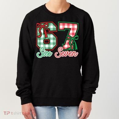 Six Seven Bow Funny 67 Christmas 6-7 Women's Sweatshirt