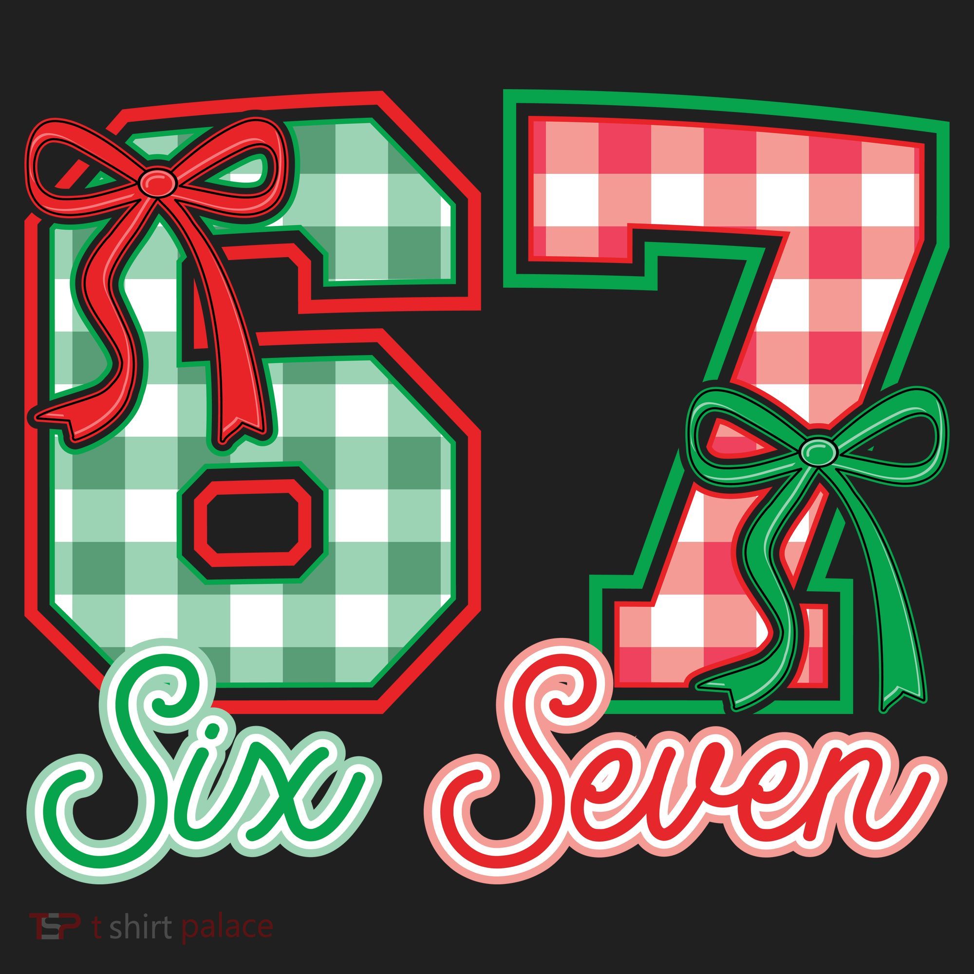 Six Seven Bow Funny 67 Christmas 6-7 Women's Sweatshirt