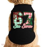 Six Seven Bow Funny 67 Christmas 6-7 Doggie Tank thumb 0