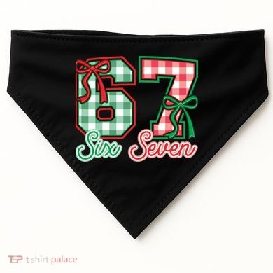 Six Seven Bow Funny 67 Christmas 6-7 USA-Made Doggie Bandana