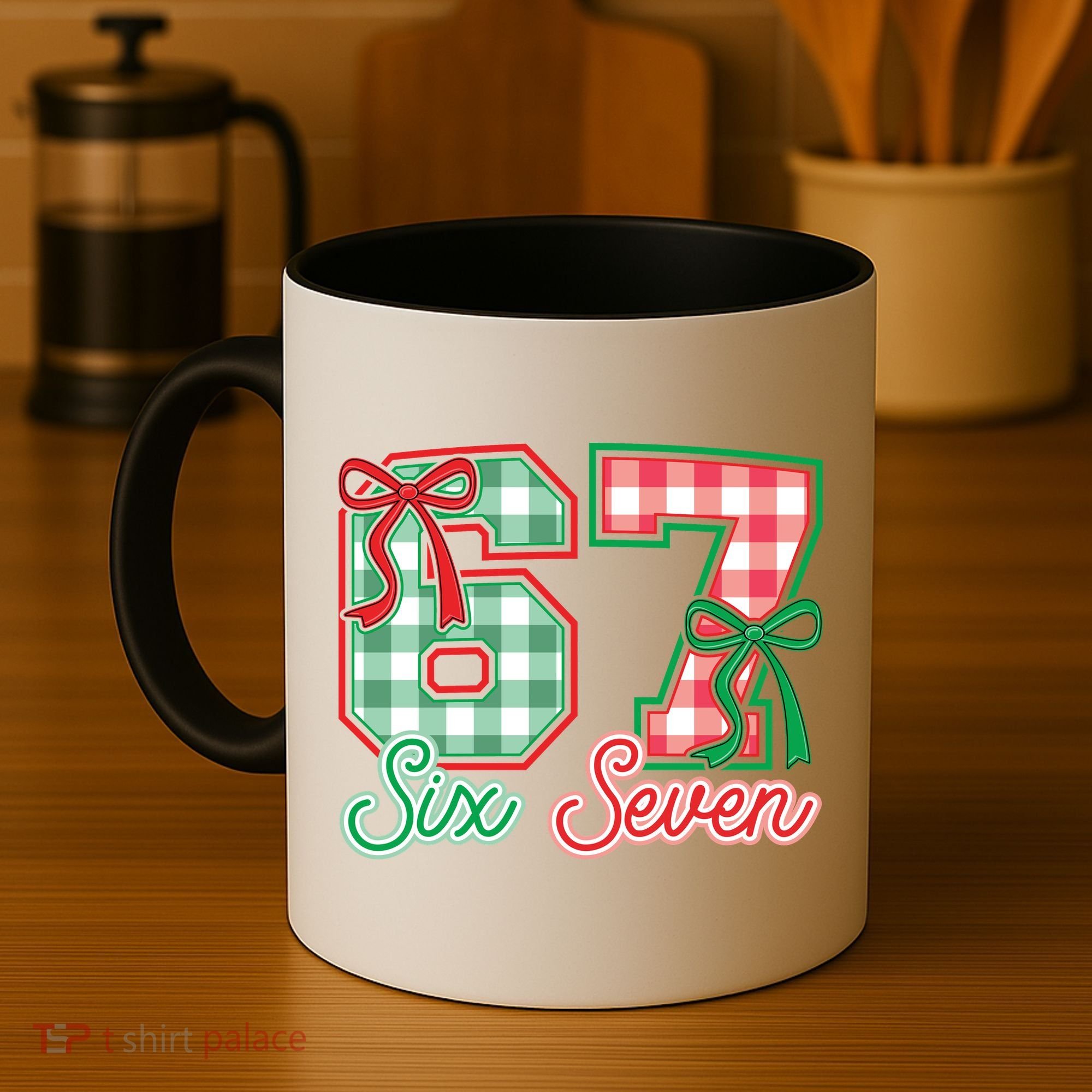 Six Seven Bow Funny 67 Christmas 6-7 Coffee Mug