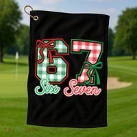 Six Seven Bow Funny 67 Christmas 6-7 Golf Towel thumb 1