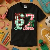 Six Seven Bow Funny 67 Christmas 6-7 Kids T-Shirt thumb 3