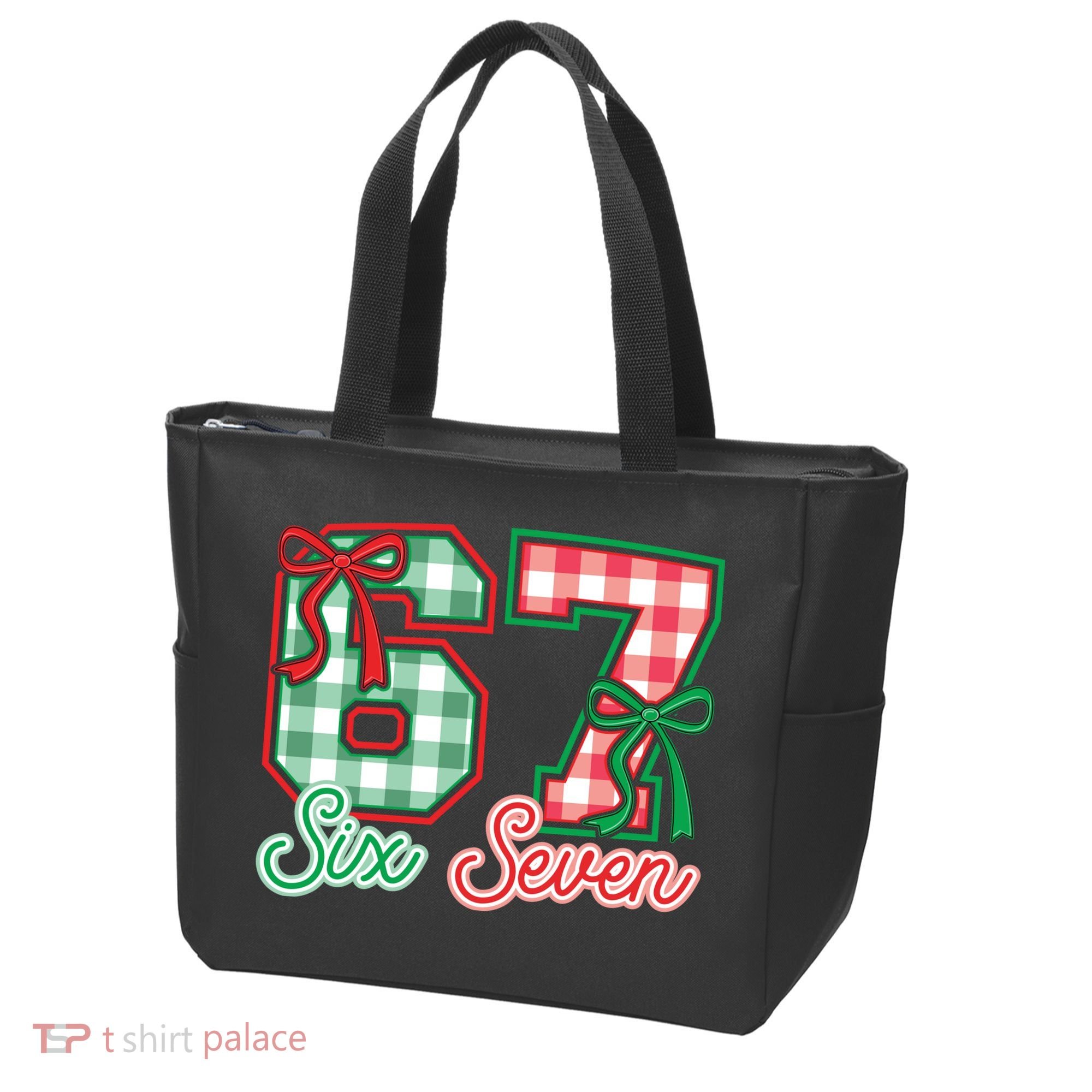 Six Seven Bow Funny 67 Christmas 6-7 Tote Bag