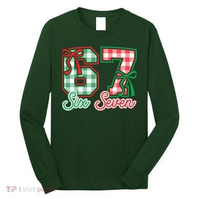 Six Seven Bow Funny 67 Christmas 6-7 Long Sleeve Shirt