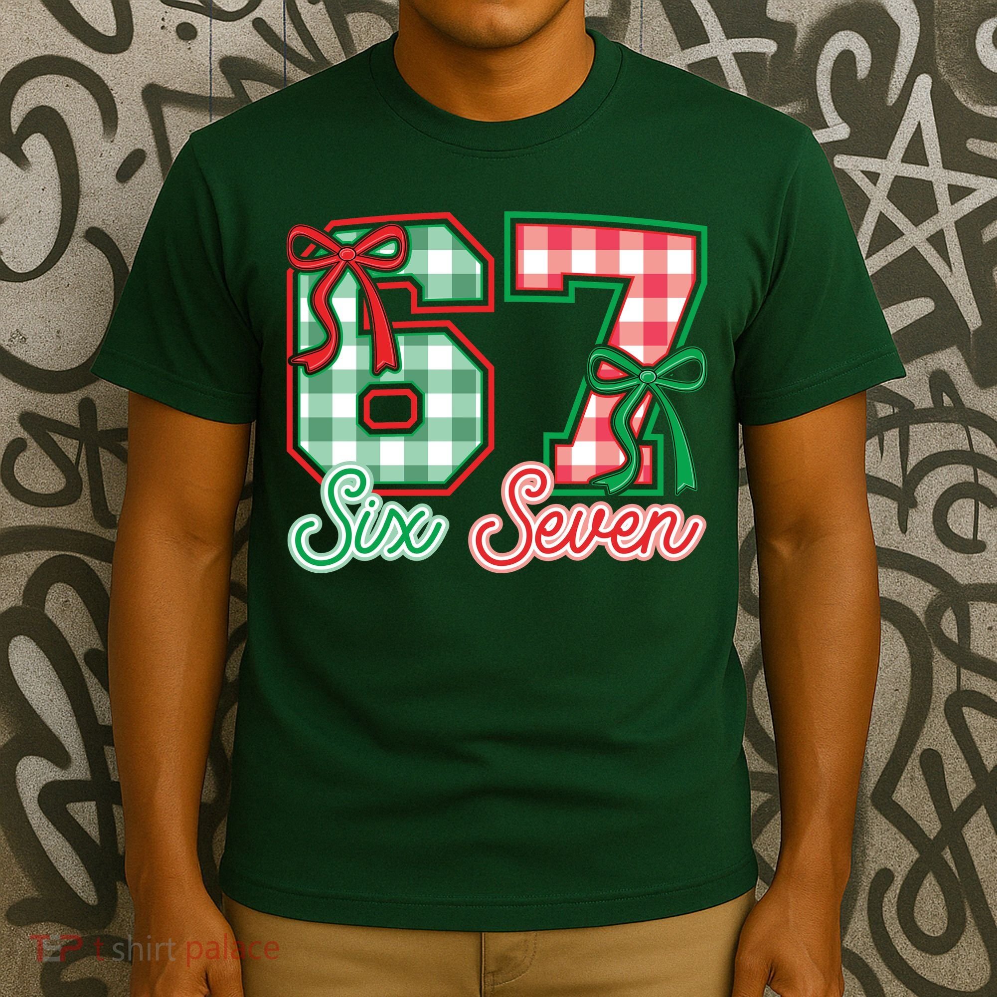 Six Seven Bow Funny 67 Christmas 6-7 T-Shirt