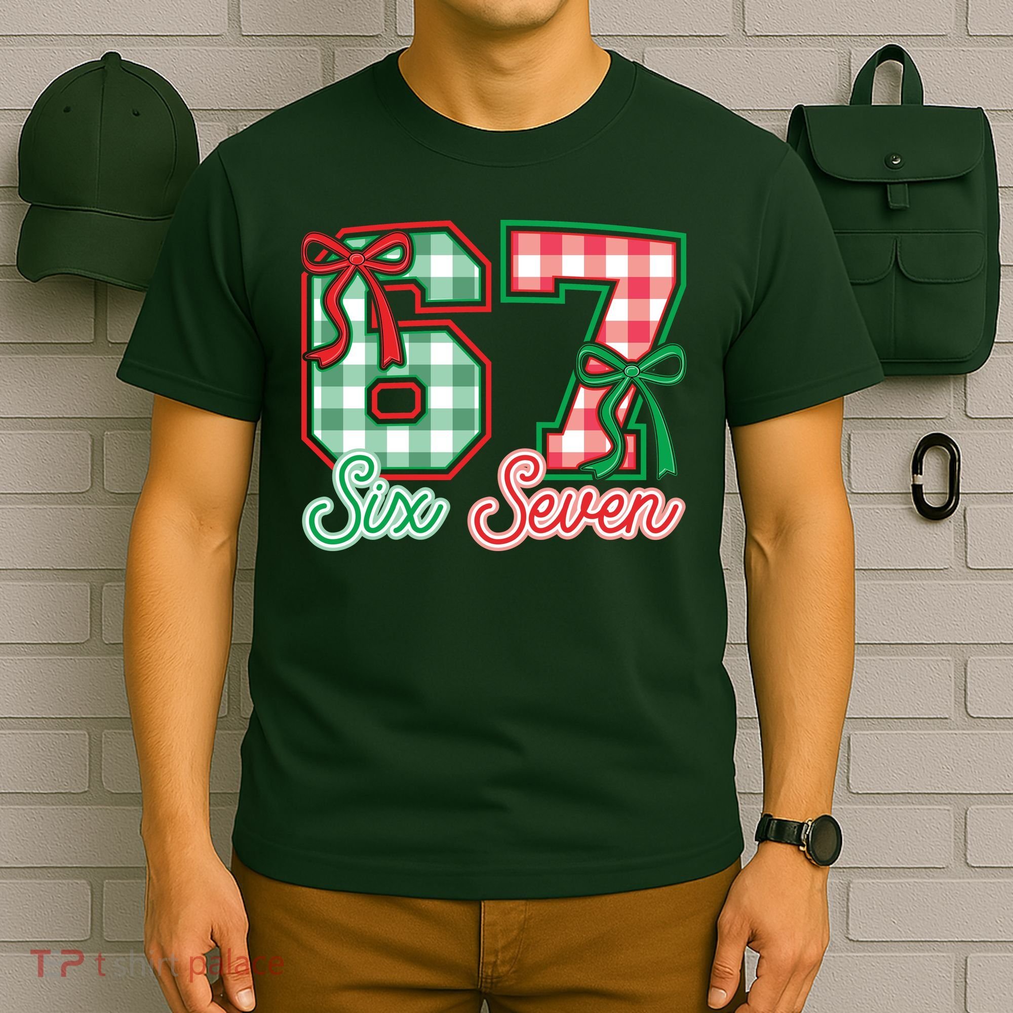 Six Seven Bow Funny 67 Christmas 6-7 T-Shirt