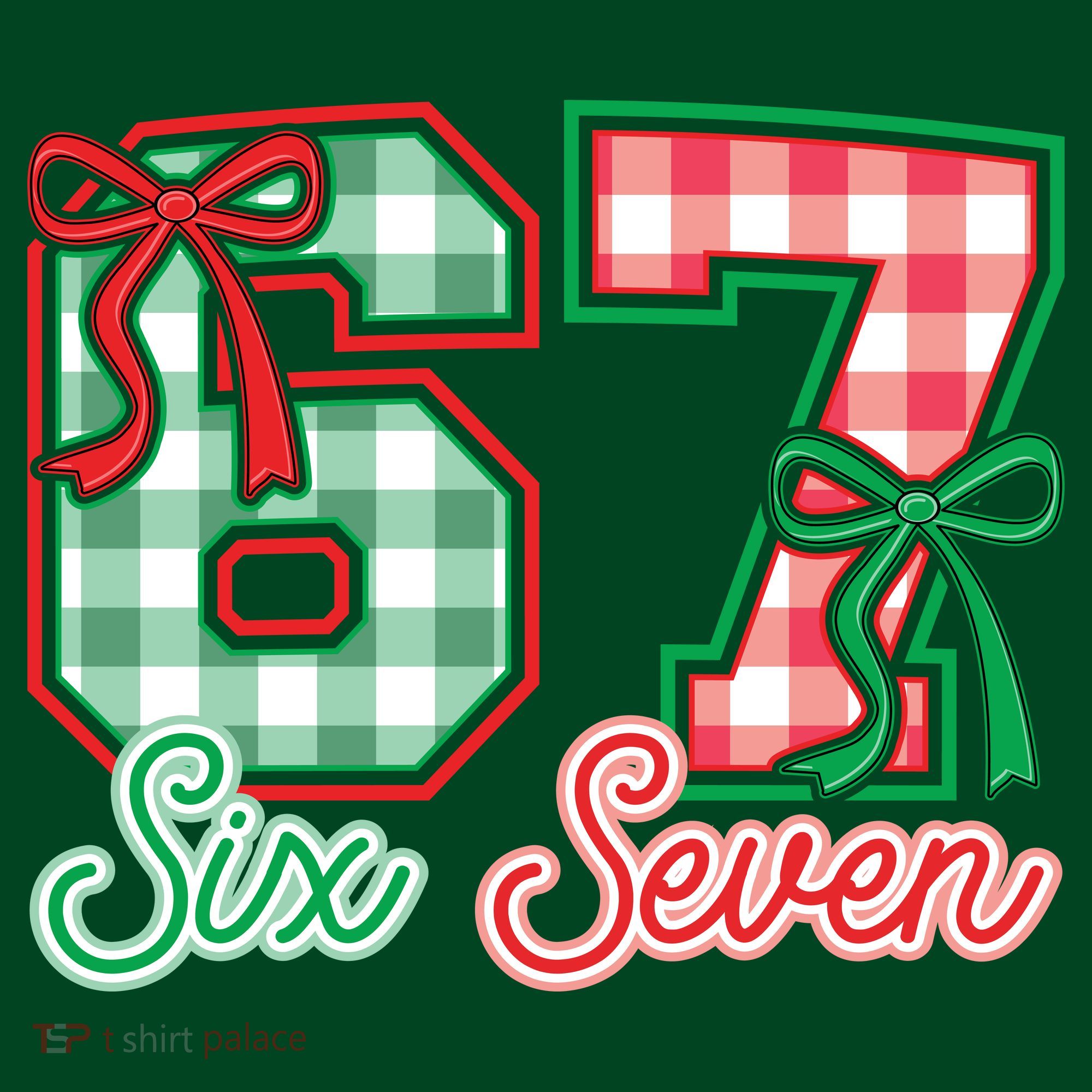 Six Seven Bow Funny 67 Christmas 6-7 Pajama Set