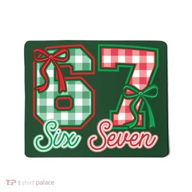 Six Seven Bow Funny 67 Christmas 6-7 Mousepad