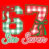 Six Seven Bow Funny 67 Christmas 6-7 Santa Hat thumb 1