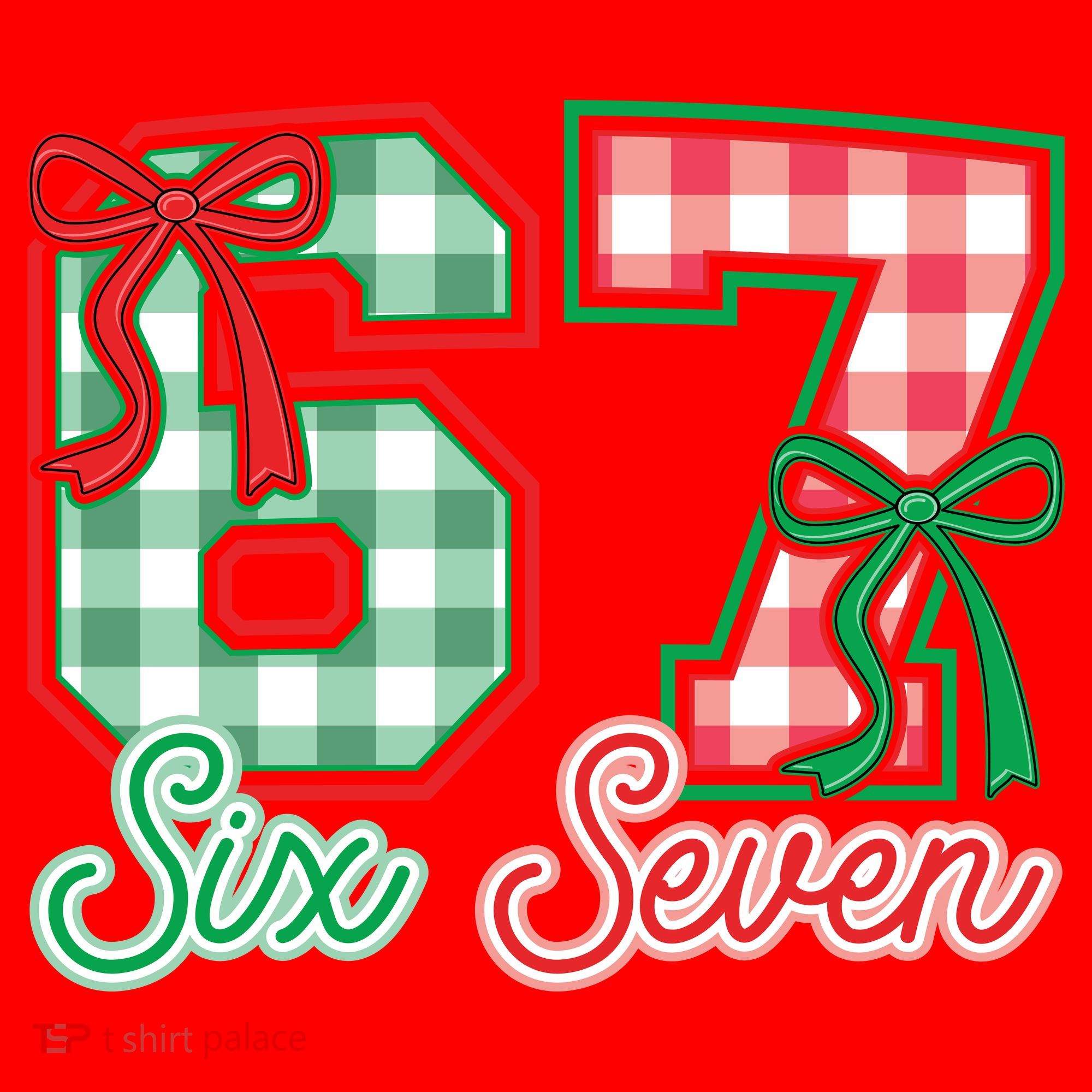 Six Seven Bow Funny 67 Christmas 6-7 Santa Hat