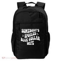 Somebodys Spoiled Blue Collar Wife Mother's Day Groovy Backpack thumb 0
