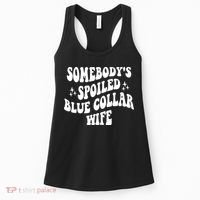 Somebodys Spoiled Blue Collar Wife Mother's Day Groovy Women's Tank Top thumb 0