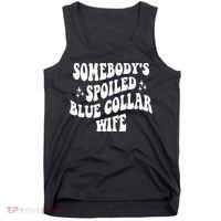 Somebodys Spoiled Blue Collar Wife Mother's Day Groovy Tank Top thumb 0