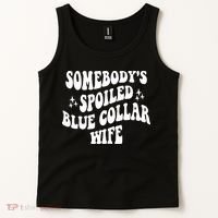 Somebodys Spoiled Blue Collar Wife Mother's Day Groovy Tank Top thumb 2
