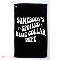 Somebodys Spoiled Blue Collar Wife Mother's Day Groovy Golf Towel thumb 0