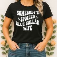 Somebodys Spoiled Blue Collar Wife Mother's Day Groovy Women's T-Shirt thumb 2