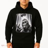 Sasquatch Selfie Big Foot Rock On Ufo Alien Hoodie thumb 2