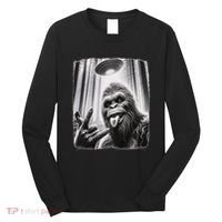 Sasquatch Selfie Big Foot Rock On Ufo Alien Long Sleeve Shirt thumb 0