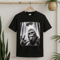Sasquatch Selfie Big Foot Rock On Ufo Alien T-Shirt thumb 2