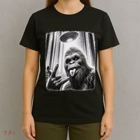 Sasquatch Selfie Big Foot Rock On Ufo Alien T-Shirt thumb 4