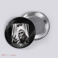 Sasquatch Selfie Big Foot Rock On Ufo Alien Button thumb 0