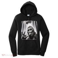 Sasquatch Selfie Big Foot Rock On Ufo Alien Women's Hoodie thumb 0