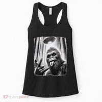 Sasquatch Selfie Big Foot Rock On Ufo Alien Women's Tank Top thumb 0