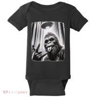 Sasquatch Selfie Big Foot Rock On Ufo Alien Baby Bodysuit thumb 0