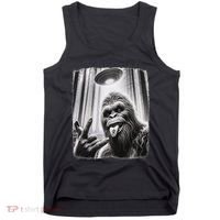 Sasquatch Selfie Big Foot Rock On Ufo Alien Tank Top thumb 0