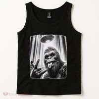 Sasquatch Selfie Big Foot Rock On Ufo Alien Tank Top thumb 2