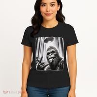 Sasquatch Selfie Big Foot Rock On Ufo Alien Women's T-Shirt thumb 4