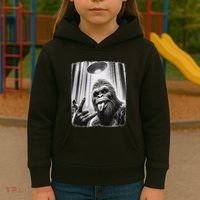 Sasquatch Selfie Big Foot Rock On Ufo Alien Kids Hoodie thumb 3