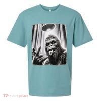 Sasquatch Selfie Big Foot Rock On Ufo Alien Sueded Cloud Jersey T-Shirt thumb 0