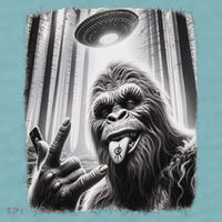 Sasquatch Selfie Big Foot Rock On Ufo Alien Sueded Cloud Jersey T-Shirt thumb 2