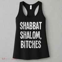 Shabbat Shalom Bitches Funny Jewish Jew Shabbos Women's Tank Top thumb 3