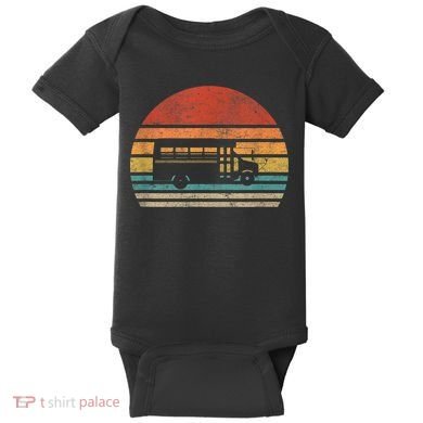 Short School Bus Design For A Skoolie Owner Baby Bodysuit