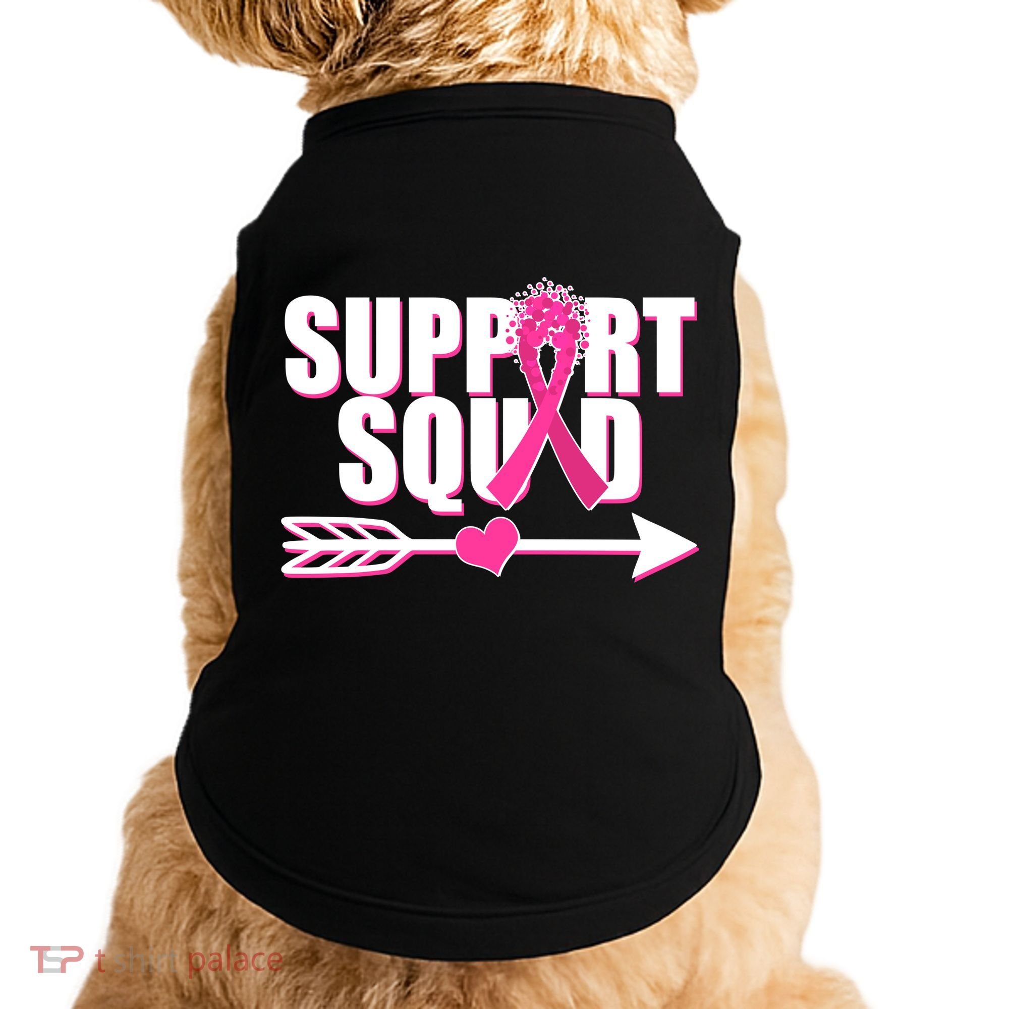 Support Squad Breast Cancer Awareness Pink Ribbon Doggie Tank
