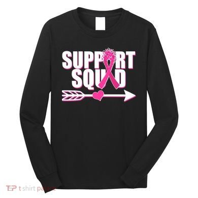 Support Squad Breast Cancer Awareness Pink Ribbon Long Sleeve Shirt