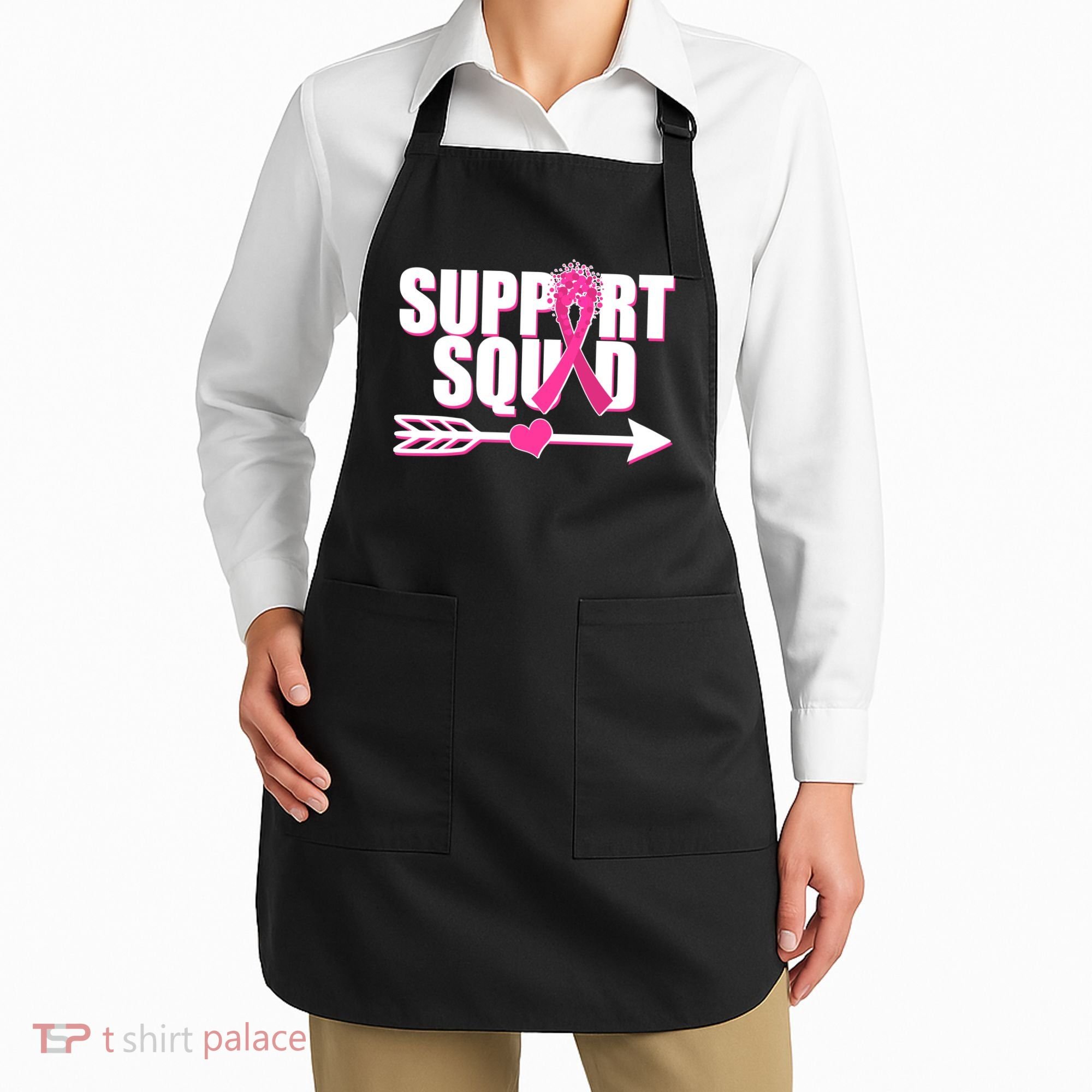 Support Squad Breast Cancer Awareness Pink Ribbon Apron