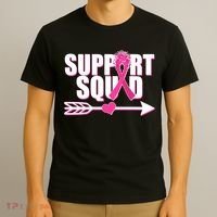 Support Squad Breast Cancer Awareness Pink Ribbon T-Shirt thumb 3