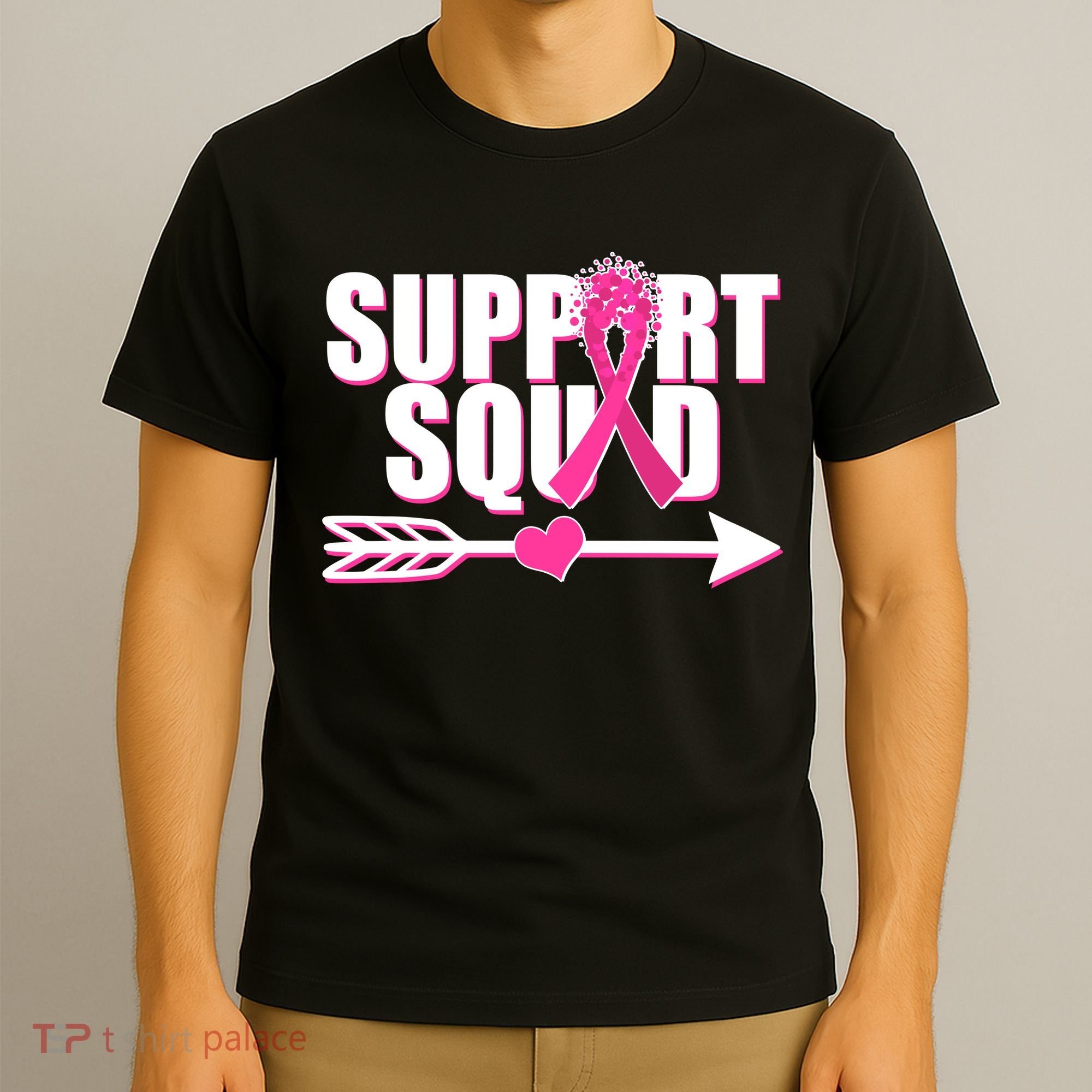 Support Squad Breast Cancer Awareness Pink Ribbon T-Shirt