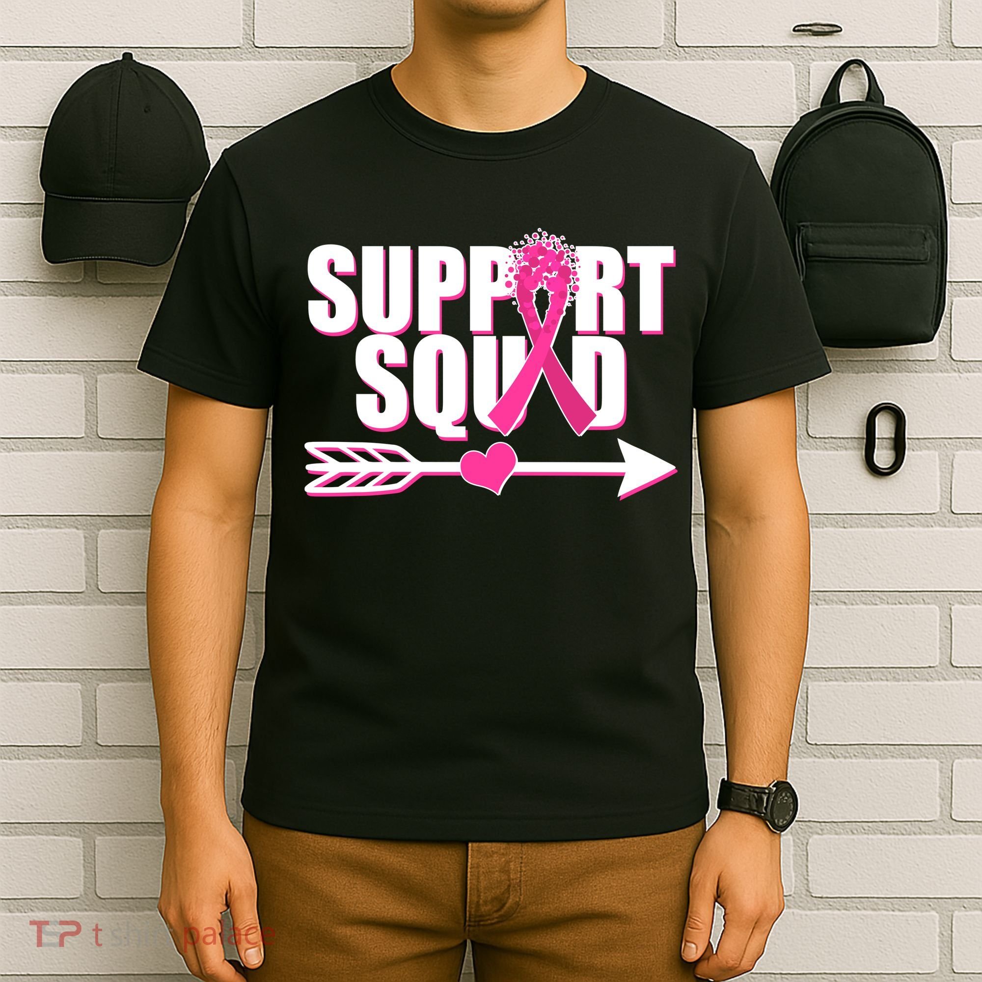 Support Squad Breast Cancer Awareness Pink Ribbon T-Shirt