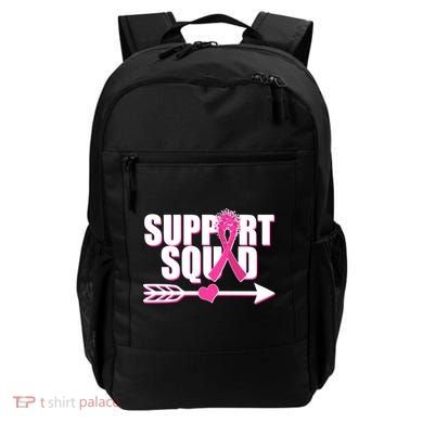 Support Squad Breast Cancer Awareness Pink Ribbon Backpack