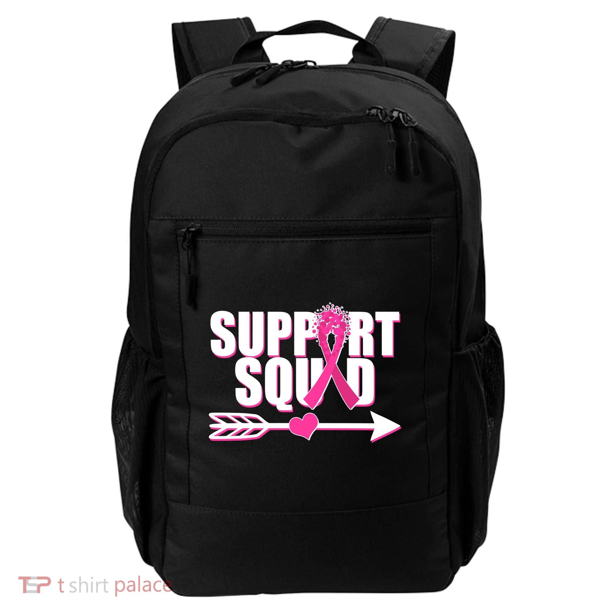 Support Squad Breast Cancer Awareness Pink Ribbon Backpack