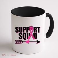 Support Squad Breast Cancer Awareness Pink Ribbon Coffee Mug thumb 1