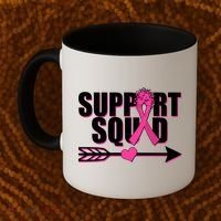 Support Squad Breast Cancer Awareness Pink Ribbon Coffee Mug thumb 2